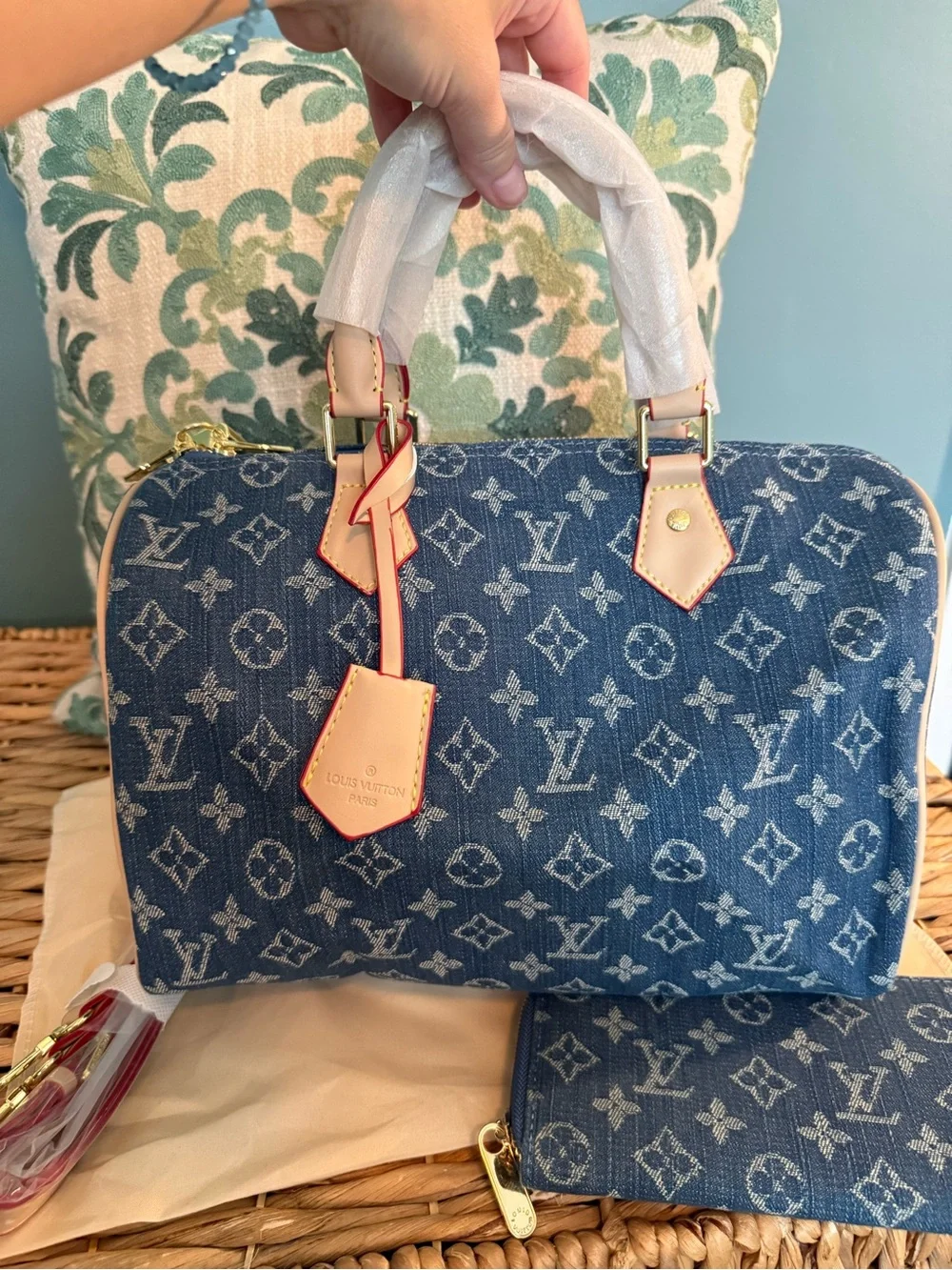 Denim bag & wallet set- see description